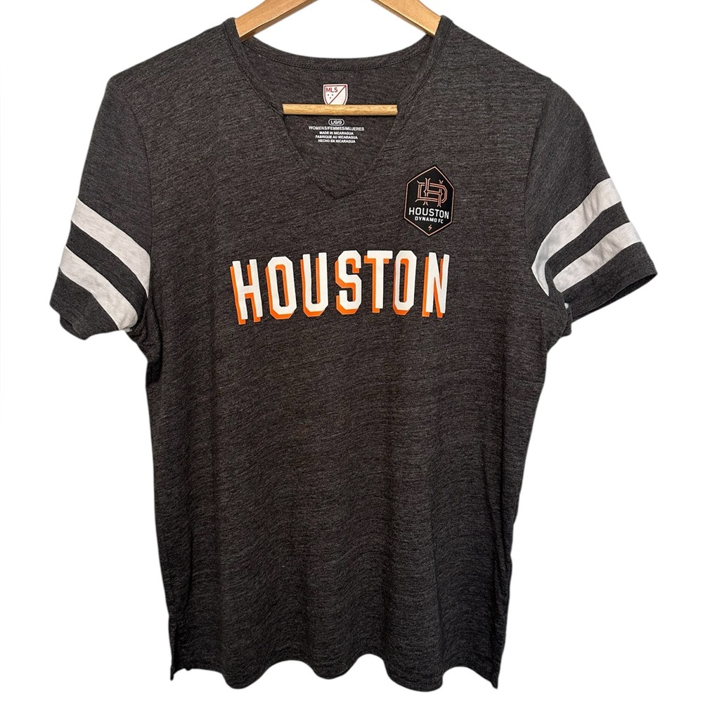 MLS Houston Dynamo Women’s V-Neck T-Shirt Size L